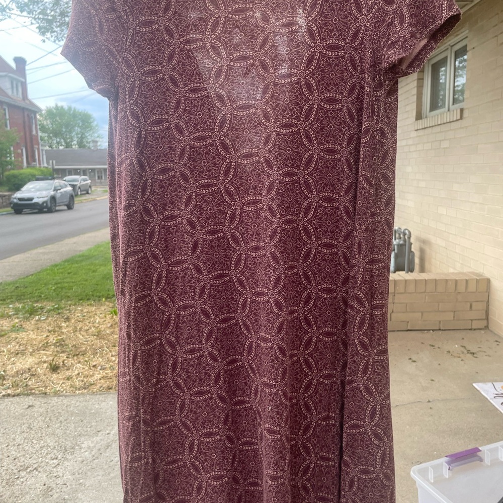 Elegant Maroon Patterned Dress